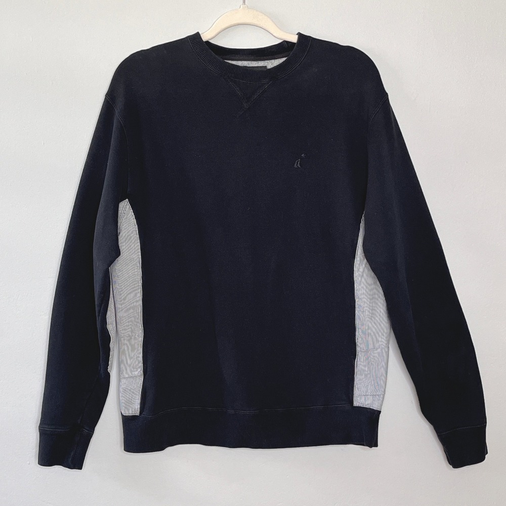 Maiden Noir‎ Black Crewneck Sweatshirt Striped Side Panels Mens M